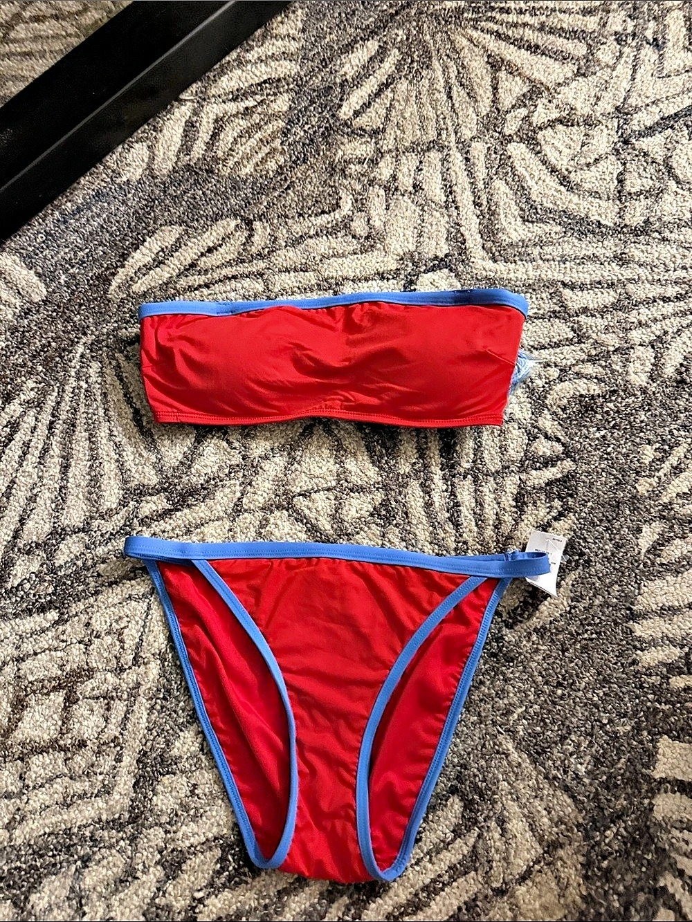 Gap Bandeau Bikini Set Red & Blue Bikini Set Size Small NWT